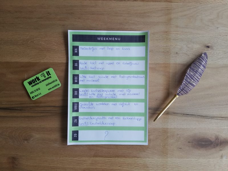 Gezonde weekmenu’s jaarprogramma