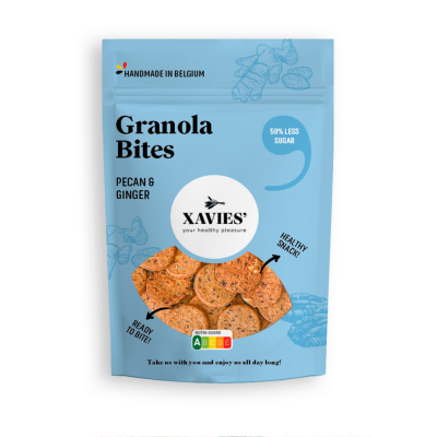 Xavies granola bites pecan gember
